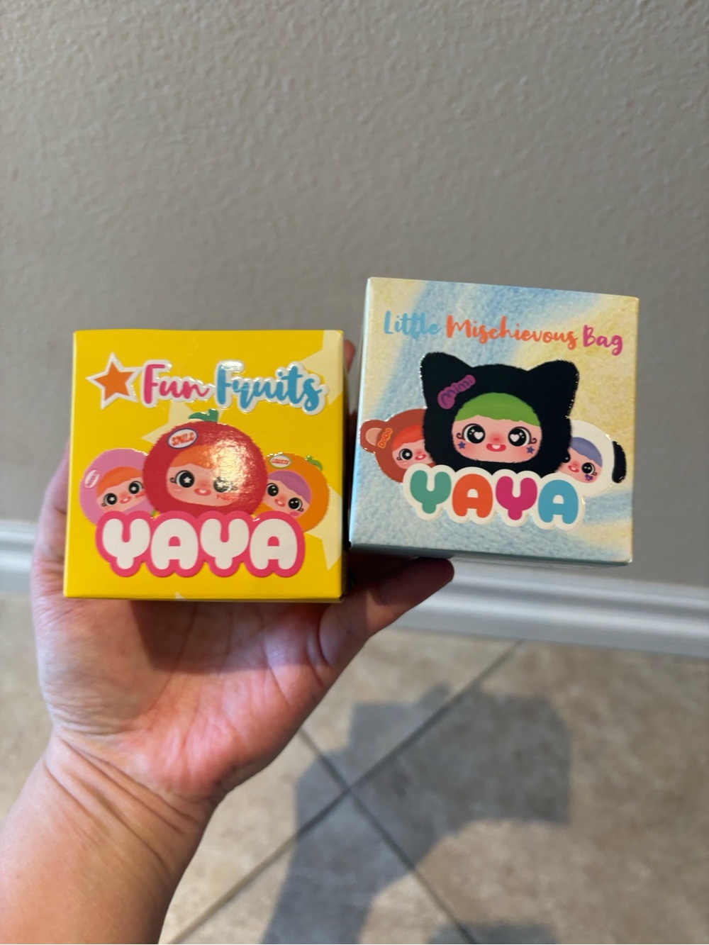 1 YAYA Fun Fruit Plush Pendant. 1 YAYA Little Mischievous Bag Plush Pendant.